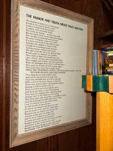 lot 386 image: Framed The Humor and Truth About Duck Hunting Wall Art Poem