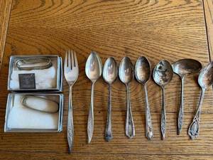 lot 28 image: Vintage Sterling Silver Flatware and Napkin Ring Collection, 210.1g