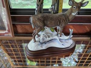 lot 84 image: Deer Sculpture by Johansson on Wood Base