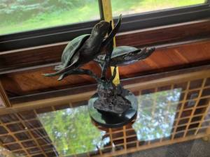 lot 86 image: Bronze Sea Turtle Sculpture with Coral Detail
