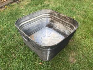 lot 192 image: Large Square Metal Livestock Water Trough