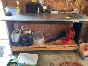 lot 208 image: Husky Stainless Steel Workbench with Shelf - CONTENTS NOT INCLUDED - SEE PREVIOUS LOTS