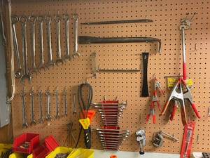 lot 240 image: Collection of Hand Tools Including Wrenches, Pliers, Pry Bars and More