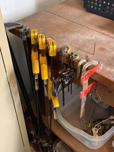 lot 248 image: Assorted Bar, Quick-Grip, C, and F Clamps Collection