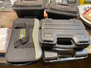 lot 258 image: Lot of 6 Empty Tool and Storage Cases Assorted Brands