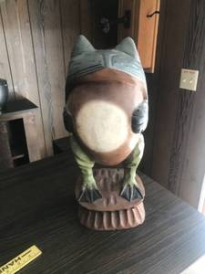 lot 260 image: Large Hand-Painted Frog Statue Standing Approximately 16 Inches Tall