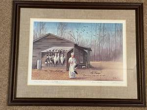 lot 308 image: Framed Limited Edition Print My Camp by Les Kouba Signed