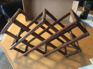 lot 345 image: Wooden Folding Wine Rack Bottle Holder