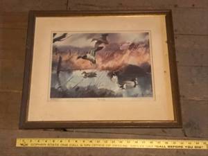 lot 409 image: Framed Duck Print by Les Kouba