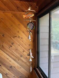 lot 75 image: Decorative Hanging Mobile with Fish, Bird, and Shells
