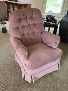 lot 179 image: Upholstered Armchair by Best Chairs Inc. in Mauve Fabric