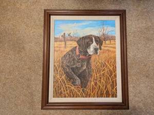 lot 315 image: Neumann 99 Framed Dog Portrait Painting