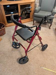 lot 327 image: Drive Medical Folding Rollator Walker with Seat and Brakes