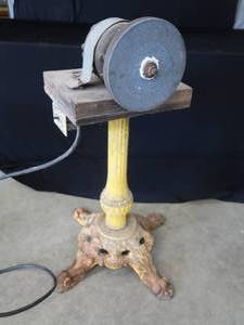 lot 6 image: GRINDING WHEEL  UNIQUE IRON BASE