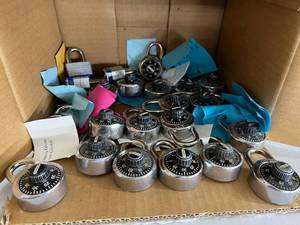 lot 28 image: Lot of Master Lock Combination Padlocks and Key Locks - Combinations Attached Hardened Steel Shackles, Cut Resistance, Anti-Shim Technology - Great Condition