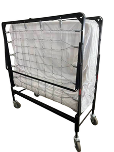 lot 10 image: Portable Metal Folding Bed with Mattress - Sturdy Frame, Saves Space, Multipurpose Use - Great Condition
