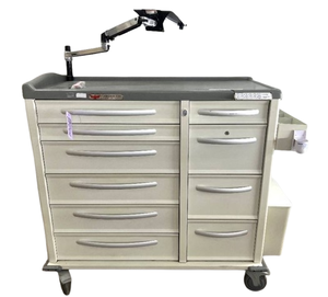 MSRP $8000 Phoenix LTC Multi-Drawer Medical Medication Cart with Secure Tablet Mount. Durable design with smooth-rolling casters, spacious drawer storage, and a working electronic lock system for added security plus keys! Reliable, organized, and mobile.