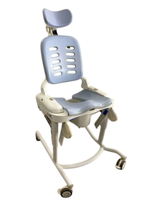 lot 24 image: Rifton Z120 HTS Rehab Bath Shower Commode Chair - Tilt-In-Space Mechanism, Hygienic Design, Highly Adaptable - Good Tilting Condition - Has Wear & Tear