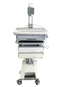 lot 49 image: Ergotron SV32-91222 PHD LCD Laptop Cart - Secure Auto-Locking Medication Management, Ergonomic Adjustments - Good Cosmetic Condition Non-Working & No Keys