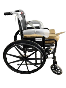 lot 50 image: New Out Of Box Drive McKesson Silver Sport II 18 Wheelchair - Reinforced Frame, Dual Axle, Swing-Away Footrests In Smaller Box On Seat