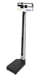 lot 6 image: MSRP $300 Health O Meter Professional 402LB Physician Beam Scale with Manual - Dual-Reading Height Rod, Heavy-Duty Steel Base, Powder-Coated for Rust Resistance - Like New Condition