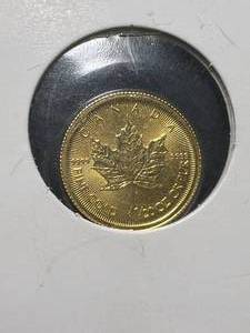1/20TH TROY OZ .9999 FINE GOLD CANADIAN MAPLE LEAF
