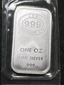 lot 10 image: 1 TROY OZ .999 FINE SILVER JBR BAR