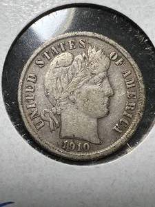lot 11 image: 1910 US BARBER DIME