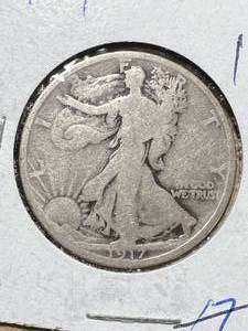 lot 12 image: 1917 US WALKING LIBERTY HALF DOLLAR