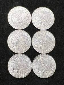 lot 16 image: .6 TROY OZ TOTAL .999 FINE SILVER FRACTIONAL ROUNDS