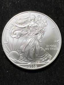 lot 19 image: 2009 AMERICAN SILVER EAGLE 1 TROY OZ .999 FINE SILVER