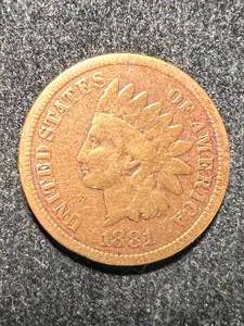 lot 24 image: 1881 US INDIAN HEAD CENT