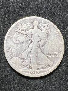 lot 32 image: 1917-D US WALKING LIBERTY HALF DOLLAR