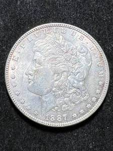 lot 49 image: 1887 US MORGAN SILVER DOLLAR