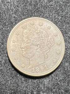 lot 60 image: 1891 US V NICKEL