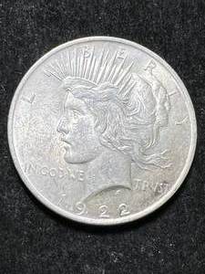 lot 61 image: 1922 US PEACE SILVER DOLLAR