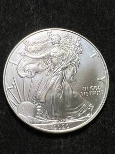 lot 64 image: 2020 AMERICAN SILVER EAGLE 1 TROY OZ .999 FINE SILVER