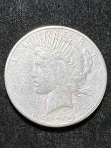 lot 76 image: 1925-S US PEACE SILVER DOLLAR