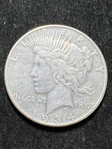 lot 87 image: 1934-S US PEACE SILVER DOLLAR