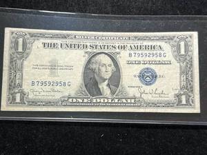 lot 92 image: 1935D US BLUE SEAL $1 SILVER CERTIFICATE