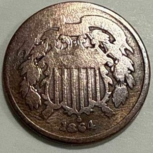 lot 14 image: 1864 Two Cent Piece