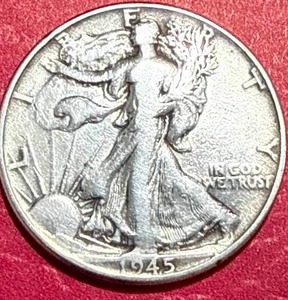 lot 15 image: 1945 Walking Liberty Half Dollar