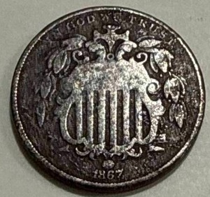 lot 17 image: 1865 Shield Nickel