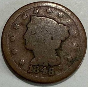lot 32 image: 1848 Large Cent Penny