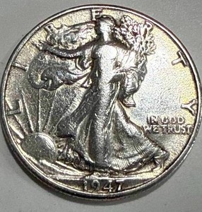 lot 36 image: 1947-D Walking Liberty Half Dollar