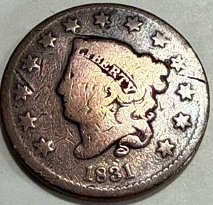lot 40 image: 1831 Large Cent Penny