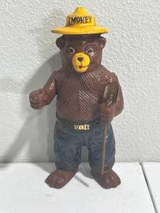 Cast Iron Smokey Bear Bank includes Shovel (8"Tall)