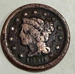 lot 43 image: 1850 Large Cent Penny