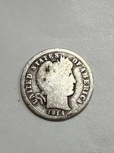 lot 48 image: 1914 Barber Dime