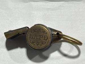 lot 49 image: LAPD Los Angeles Brass Police Whistle